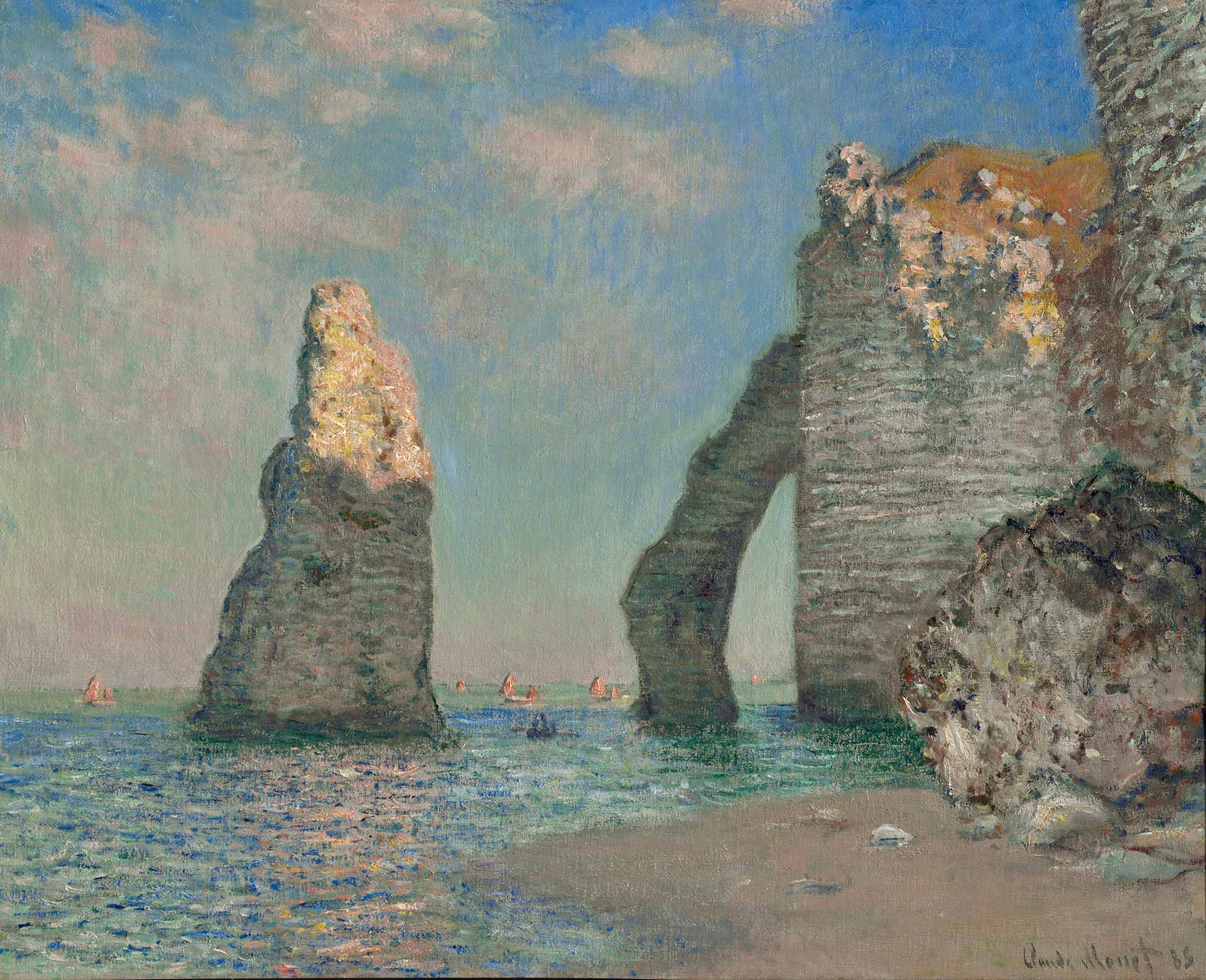 Monet, scogliere a etretat, 1885
